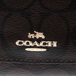 Coach Brown Signature Coated Canvas Slim Envelope Wallet