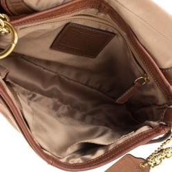 Pre Owned Coach Brown Leather Chelsea Flap Shoulder Bag