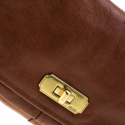Pre Owned Coach Brown Leather Chelsea Flap Shoulder Bag