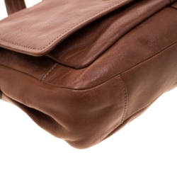 Pre Owned Coach Brown Leather Chelsea Flap Shoulder Bag