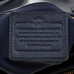 Pre Owned Coach Navy Blue Leather Double Zip Tote