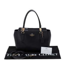 Pre Owned Coach Navy Blue Leather Double Zip Tote