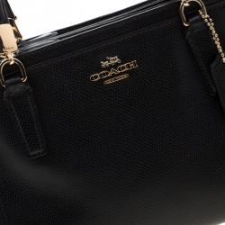 Pre Owned Coach Navy Blue Leather Double Zip Tote