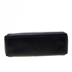 Pre Owned Coach Navy Blue Leather Double Zip Tote