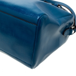 Pre Owned Coach Blue Patent Leather Crossbody Bag 