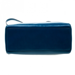 Pre Owned Coach Blue Patent Leather Crossbody Bag 