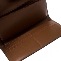 Pre Owned Coach Brown Signature PVC and Leather Checkbook Wallet