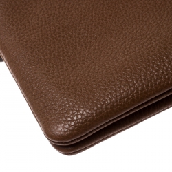 Pre Owned Coach Tan Leather Double Zip Wristlet