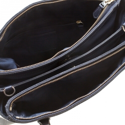 Coach Navy Blue Saffiano Leather Double Zip Tote