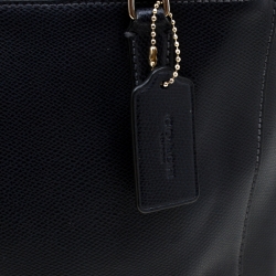 Coach Navy Blue Saffiano Leather Double Zip Tote