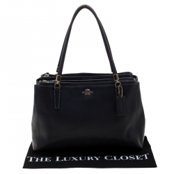 Coach Navy Blue Saffiano Leather Double Zip Tote