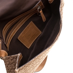 Coach Beige/Brown Signature Canvas and Leather Shoulder Bag