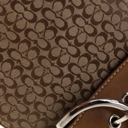 Coach Beige/Brown Signature Canvas and Leather Shoulder Bag