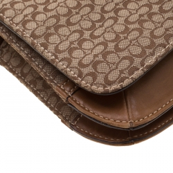 Coach Beige/Brown Signature Canvas and Leather Shoulder Bag