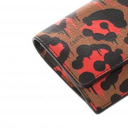 Pre Owned Coach Printed Leather Flap Continental Wallet