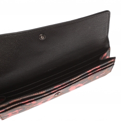 Pre Owned Coach Printed Leather Flap Continental Wallet