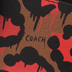 Pre Owned Coach Printed Leather Flap Continental Wallet