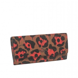 Coach Printed Leather Flap Continental Wallet