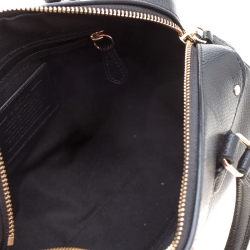 Pre Owned Coach Black Signature Leather Mini Bennett Satchel