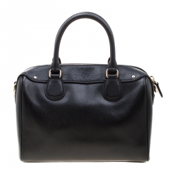 Pre Owned Coach Black Signature Leather Mini Bennett Satchel