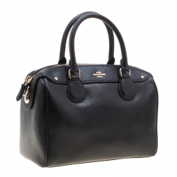 Pre Owned Coach Black Signature Leather Mini Bennett Satchel