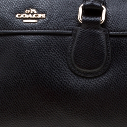 Pre Owned Coach Black Signature Leather Mini Bennett Satchel