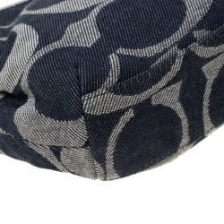 Coach Blue/Grey Signature Stripe Canvas Shoulder Bag