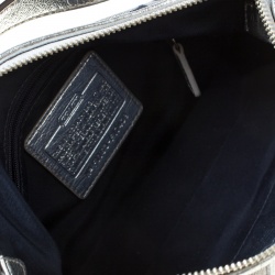 Coach Blue/Grey Signature Stripe Canvas Shoulder Bag