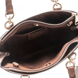 مملوكة مسبقًا حقيبة كوتش بروكي كاريال كانفاس مبطن شعار الماركة و جلد بني