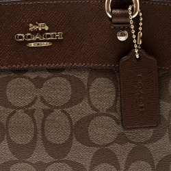 مملوكة مسبقًا حقيبة كوتش بروكي كاريال كانفاس مبطن شعار الماركة و جلد بني