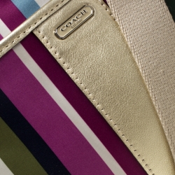 Coach Multicolor Striped Nylon and Leather Legacy Swingpack Crossbody Bag