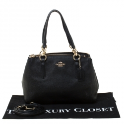 Pre Owned Coach Black Leather Mini Christie Carryall Crossbody Bag  