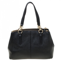 Pre Owned Coach Black Leather Mini Christie Carryall Crossbody Bag  