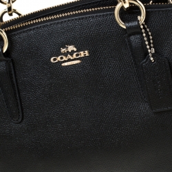 Pre Owned Coach Black Leather Mini Christie Carryall Crossbody Bag  