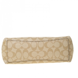 Coach Beige Signature Coated Canvas and Leather Satchel