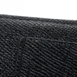 Pre Owned Coach Black Leather Accordion Zip Around Wallet