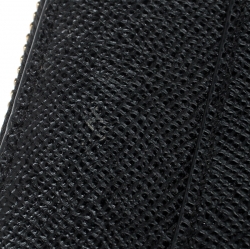 Pre Owned Coach Black Leather Accordion Zip Around Wallet