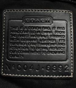 Coach Gray Signature Canvas and Leather HandBag 