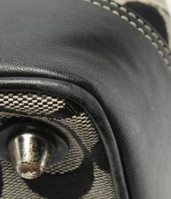 Coach Gray Signature Canvas and Leather HandBag 