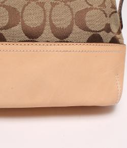 Coach Beige Signature Canvas Shoulder Bag 