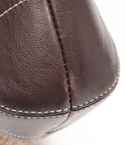 مملوكة مسبقًا حقيبة كتف كوتش جلد وكانفاس شهيرة بنية