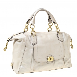 Coach Pearl Leather Campbell Turnlock Satchel