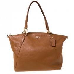 Pre Owned Coach Tan Leather Sofia Satchel