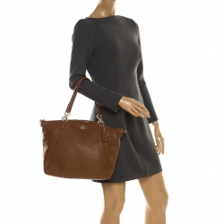 Pre Owned Coach Tan Leather Sofia Satchel