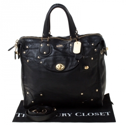 Coach Black Leather Rhyder 33 Satchel