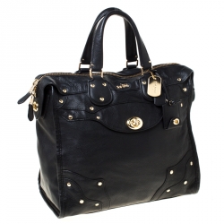 Coach Black Leather Rhyder 33 Satchel