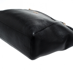 Pre Owned Coach Black Pebbled Leather Prairie Satchel