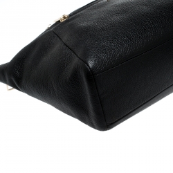 Pre Owned Coach Black Pebbled Leather Prairie Satchel