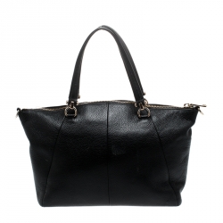 Pre Owned Coach Black Pebbled Leather Prairie Satchel