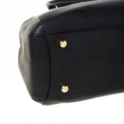 Pre Owned Coach Black Leather Christie Carryall Satchel 